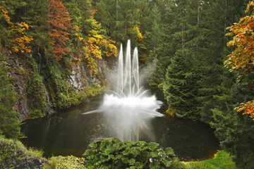 Magnificent dance fountain on island Vancouver