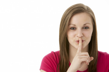 Fototapeta premium Studio Portrait Of Surprised Teenage Girl