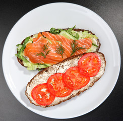 Smoked salmon multi grain sandwich