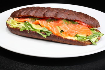 Smoked salmon multi grain sandwich