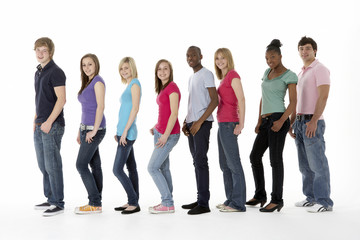 Fototapeta premium Group Of Teenage Friends In Studio