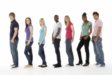 Obraz premium Group Of Teenage Friends In Studio