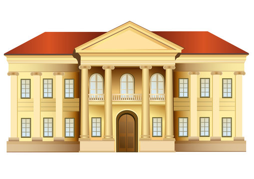mansion with columns vector