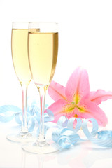 Champagne and lily