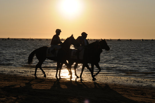 carrera de caballos en Sanlucar de Barrameda CADIZ
