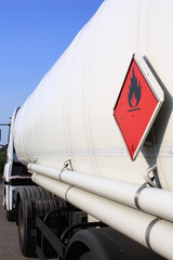 fuel and flammable liquid tanker truck