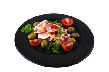 tomatoes salad and olives