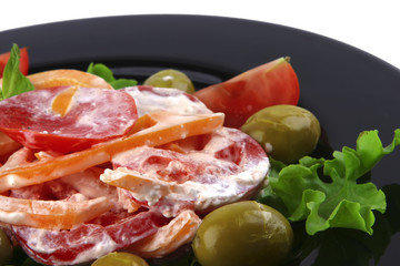tomatoes salad and olives