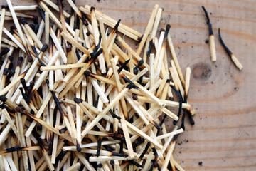 Matches on the floor