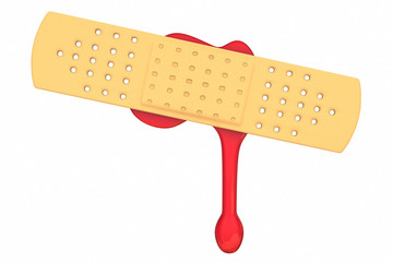 Bandaid with blood dripping