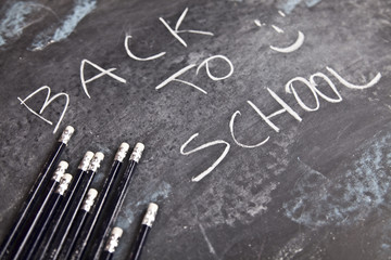 Fototapeta premium Back to school - inscription on blackboard
