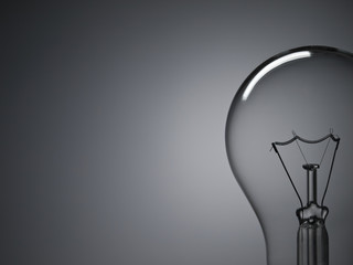 Bulb light over grey