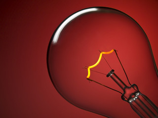 Bulb light over red