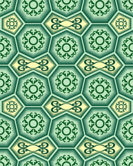 Seamless 3d tile vector pattern with ornament