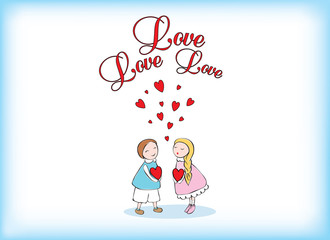Vector cartoon love illustration