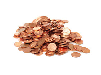 coins  on white background