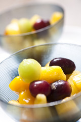 Fresh fruit salad in cups