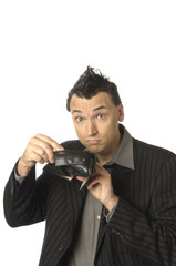 Business-Punk, Manager mit leerer Geldbörse