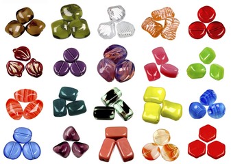 Colors glass beads