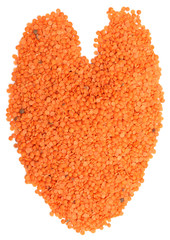 coeur de lentilles rouges