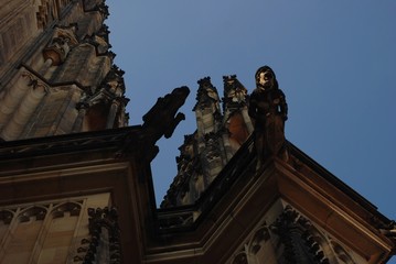 Obraz premium Statues on the roof - Prague