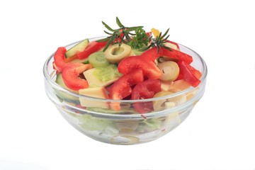 salad on white background