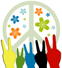 Human hands over Peace symbol