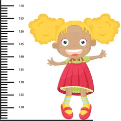 Printed roller blinds Height scale girl