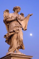 Angel - Angels castle in Rome - evening