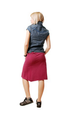 cheerful beautiful young fashion girl. isolated