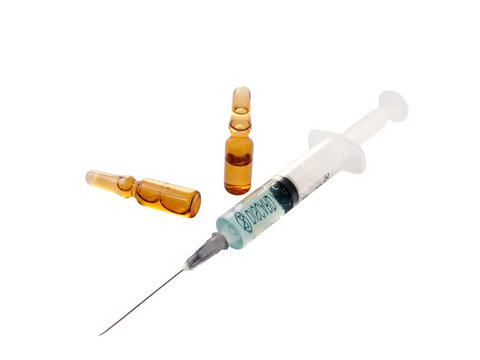 Filed syringe and ampule