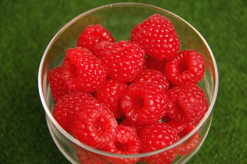 Raspberries in a glass