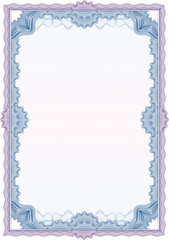 Classic guilloche border for diploma or certificate / vector