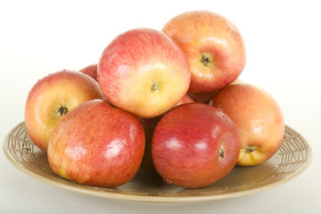 Fototapeta na wymiar Fresh Apples On Plate