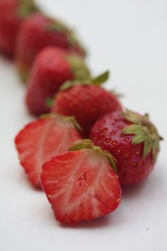 Strawberry cut in half