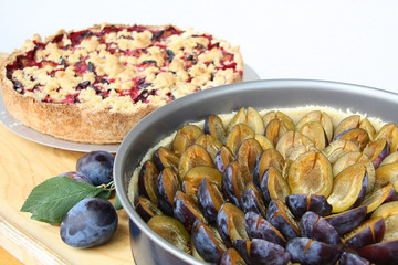 Pie of plums, Pflaumenkuchen