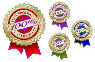 Set of Four 100% Elite Product Guarantee Emblem Seals