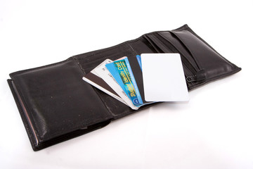Wallet with plastic cards