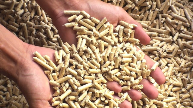 h&auml;nde voll mit holzpellets