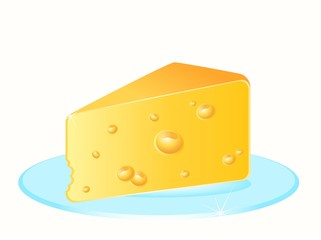 Tasty yellow cheese on a plate