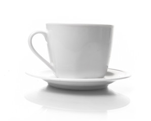 Perfect white coffee cup   on white
