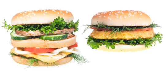 hamburger isolated on white background