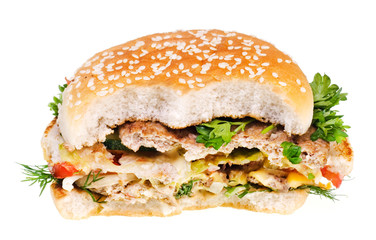 hamburger isolated on white background