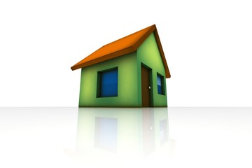 little green house - 3d render isolated illustration