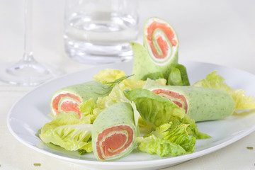 Crepe mit Lachs