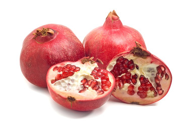 Pomegranate isolated on white