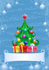 The Christmas Tree. Christmas Greeting Card