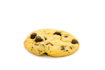 Chocolate chip cookies on a white surface