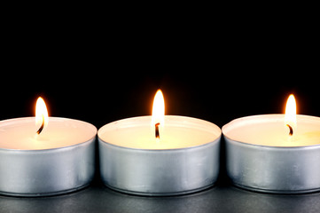 Fototapeta na wymiar White Tealight Candles
