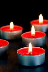 Obraz na płótnie Canvas Red Tealight Candles